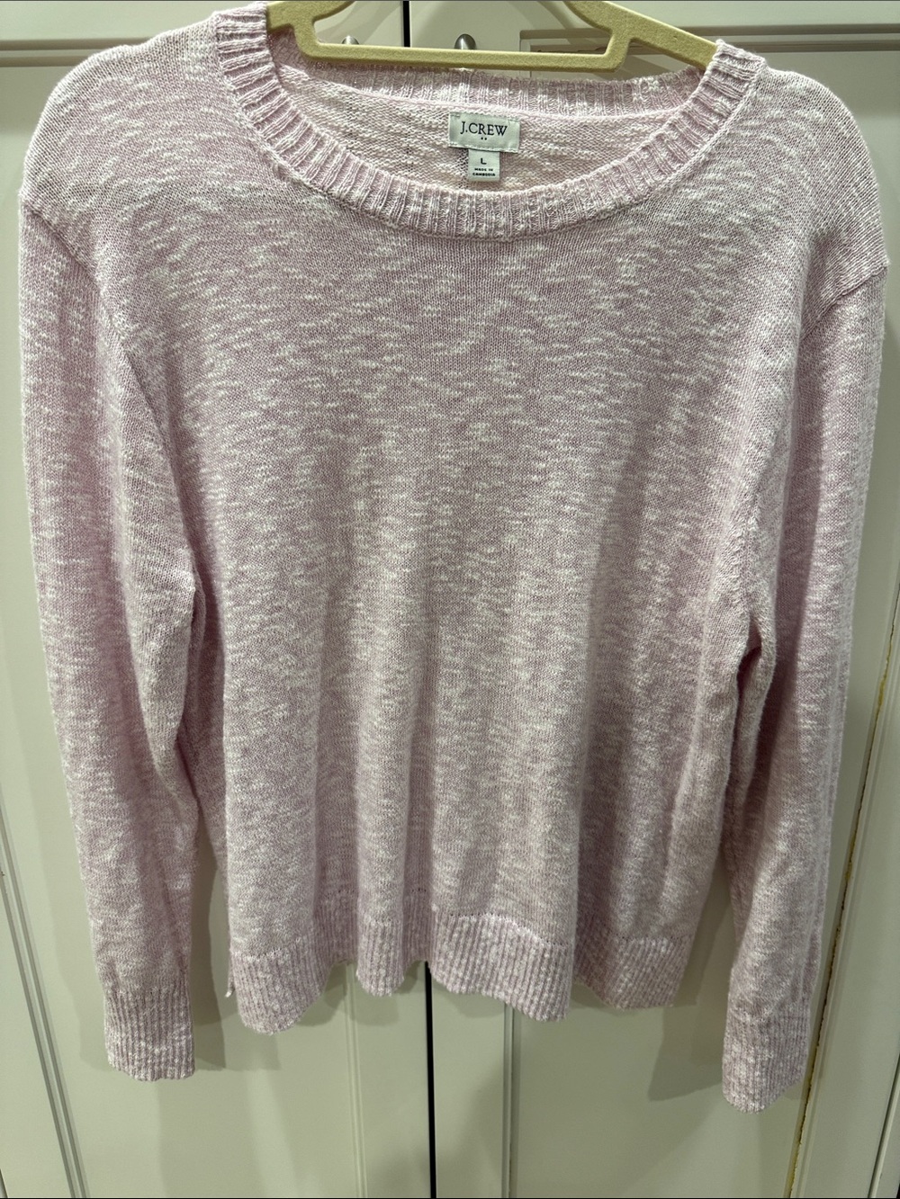 J. Crew Factory Light Pink Marled Crewneck Sweater